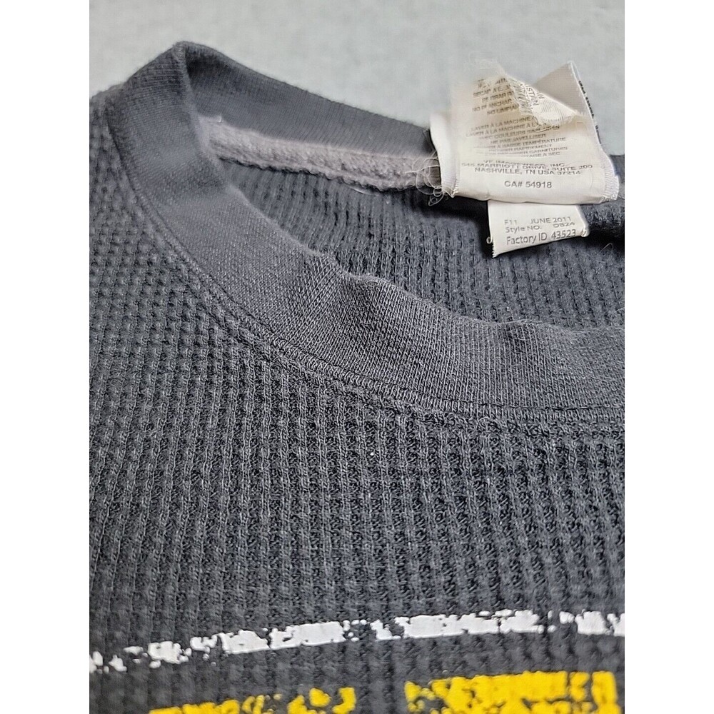 NFL Team Apparel Steelers Shirt Mens L Gray Thermal Long Sleeve Distressed DB24 - Picture 5 of 12